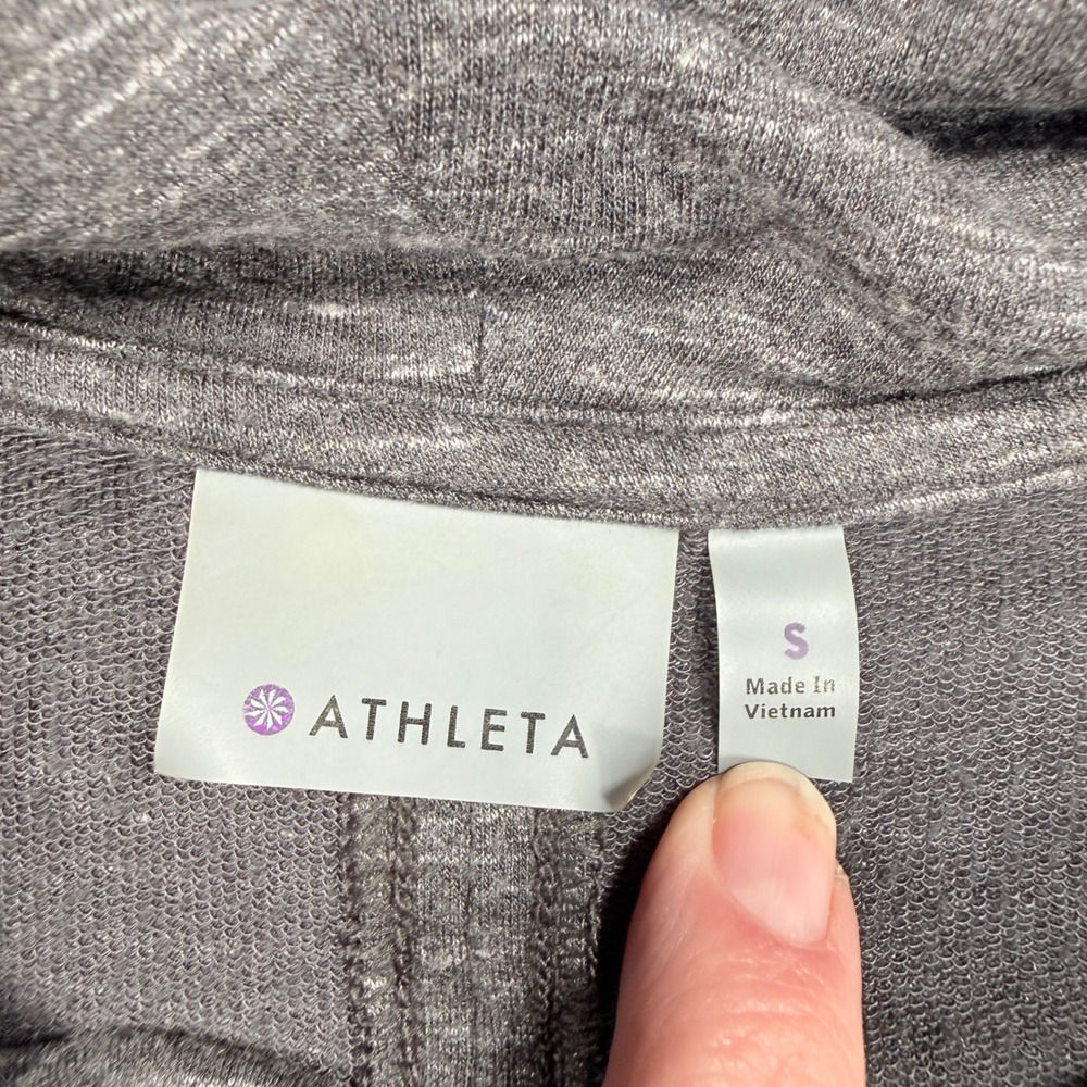 Athleta Grey Space Dye Cowl Neck Pullover Thumbhole Hoodie S 349532-03 - Picture 2 of 9